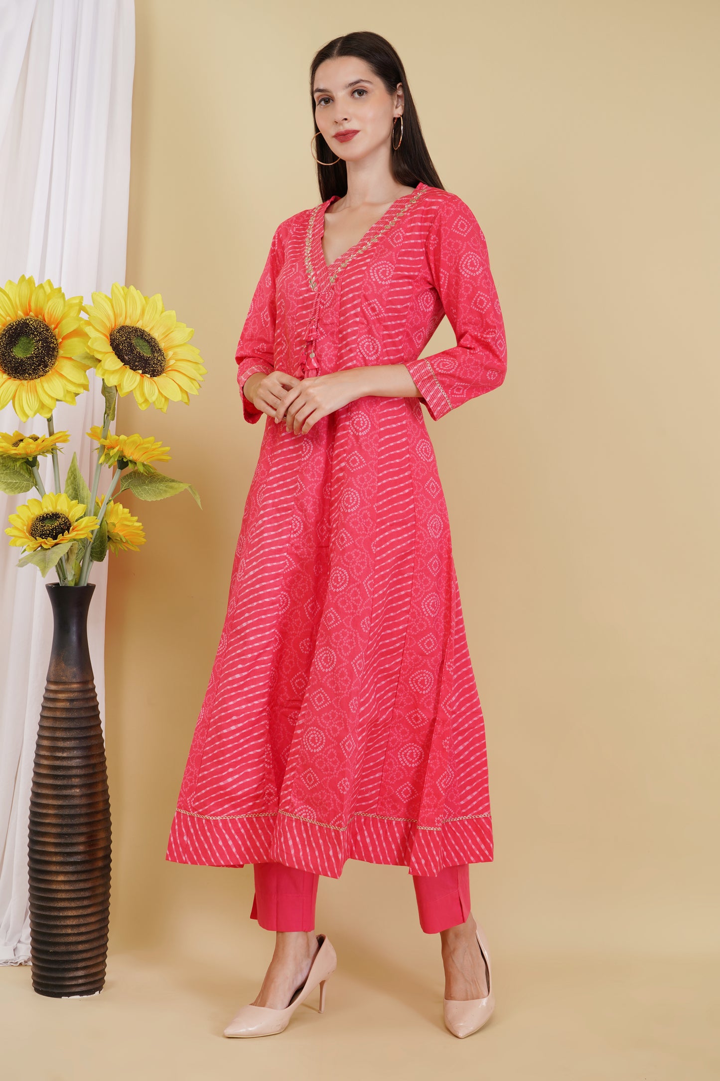 Hot Pink Kurta Set wesnic clothing