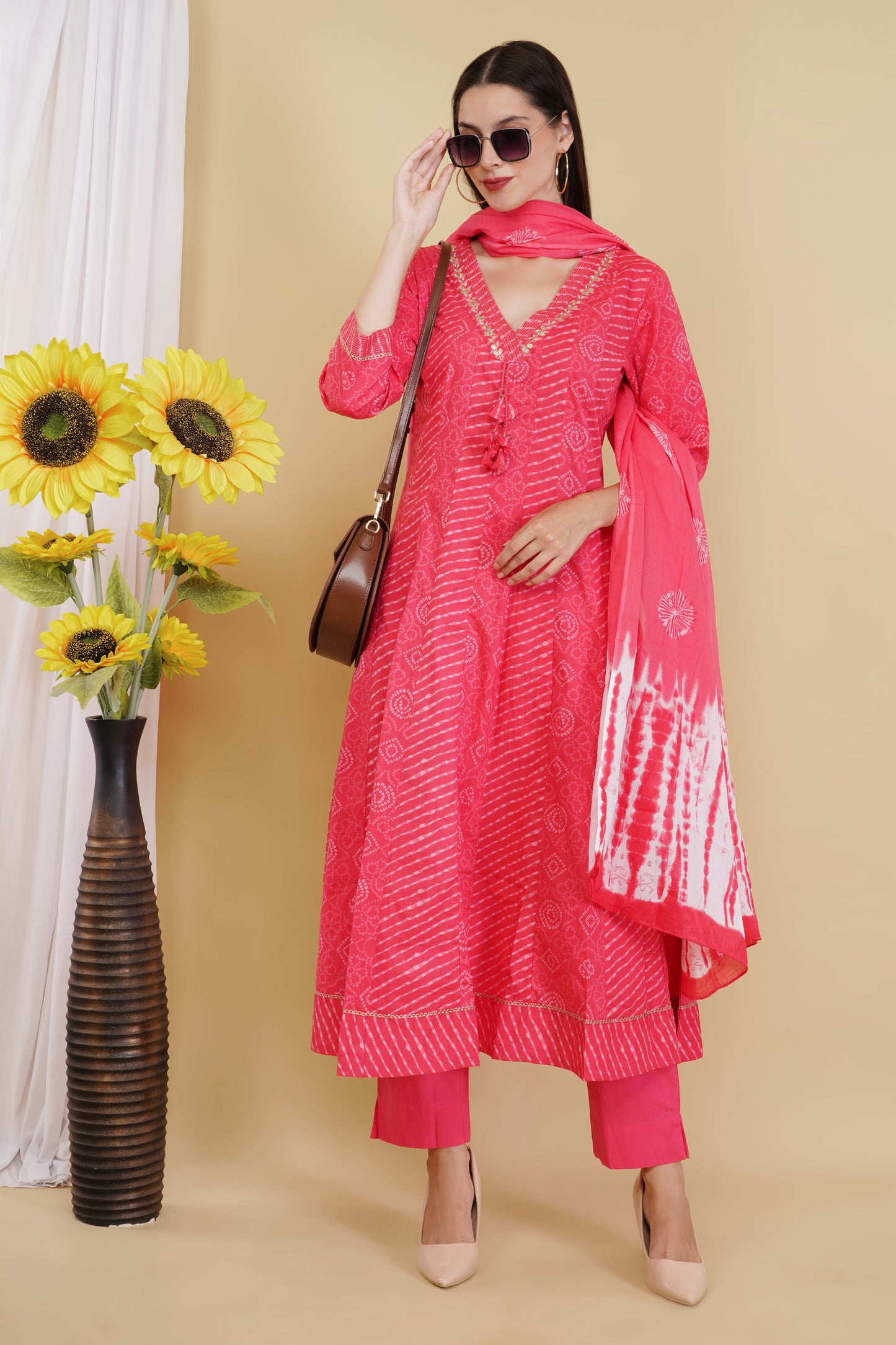 Hot Pink Kurta Set wesnic clothing