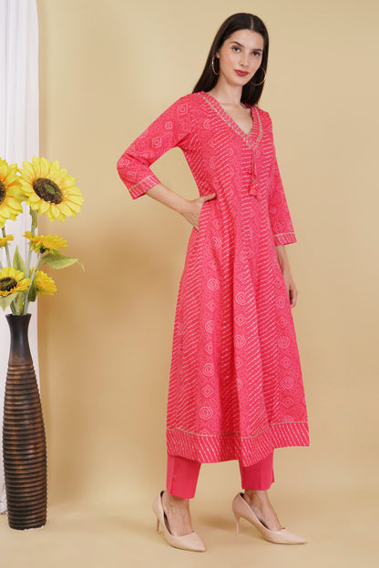 Hot Pink Kurta Set