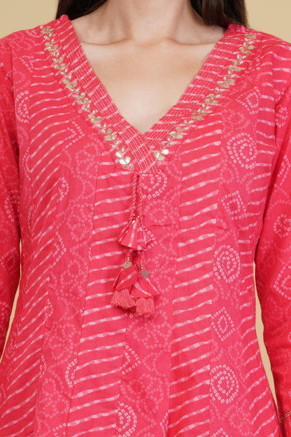 Hot Pink Kurta Set